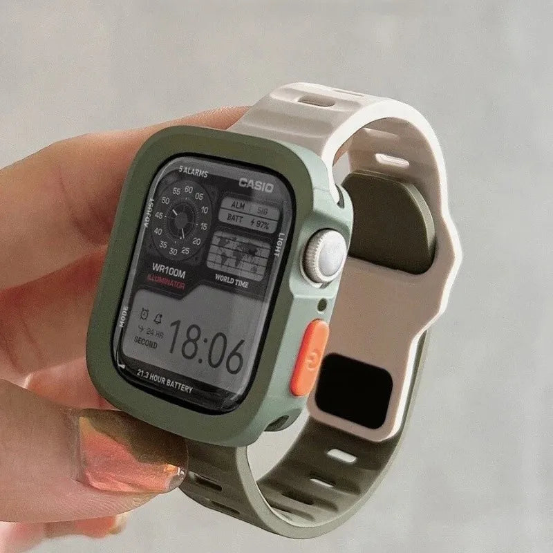 ⌚ Case + Strap Silicone Protective Cover 🔥 For Apple Watch Ultra 2/Ultra/Series 10–2 | Shockproof & Comfortable ⏳