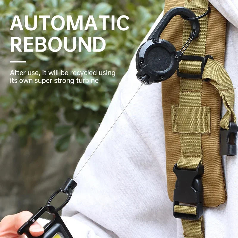 🔒 Retractable Anti-Theft Keychain – Heavy-Duty Metal with Mountaineering Clip