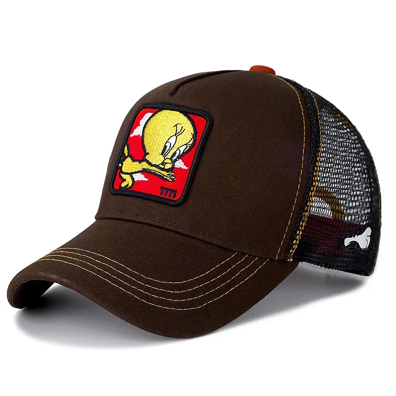 π§’ Anime Cartoon Snapback Cap π₯ Unisex Cotton Mesh Baseball Hat | Hip Hop & Trucker Style β³ overload