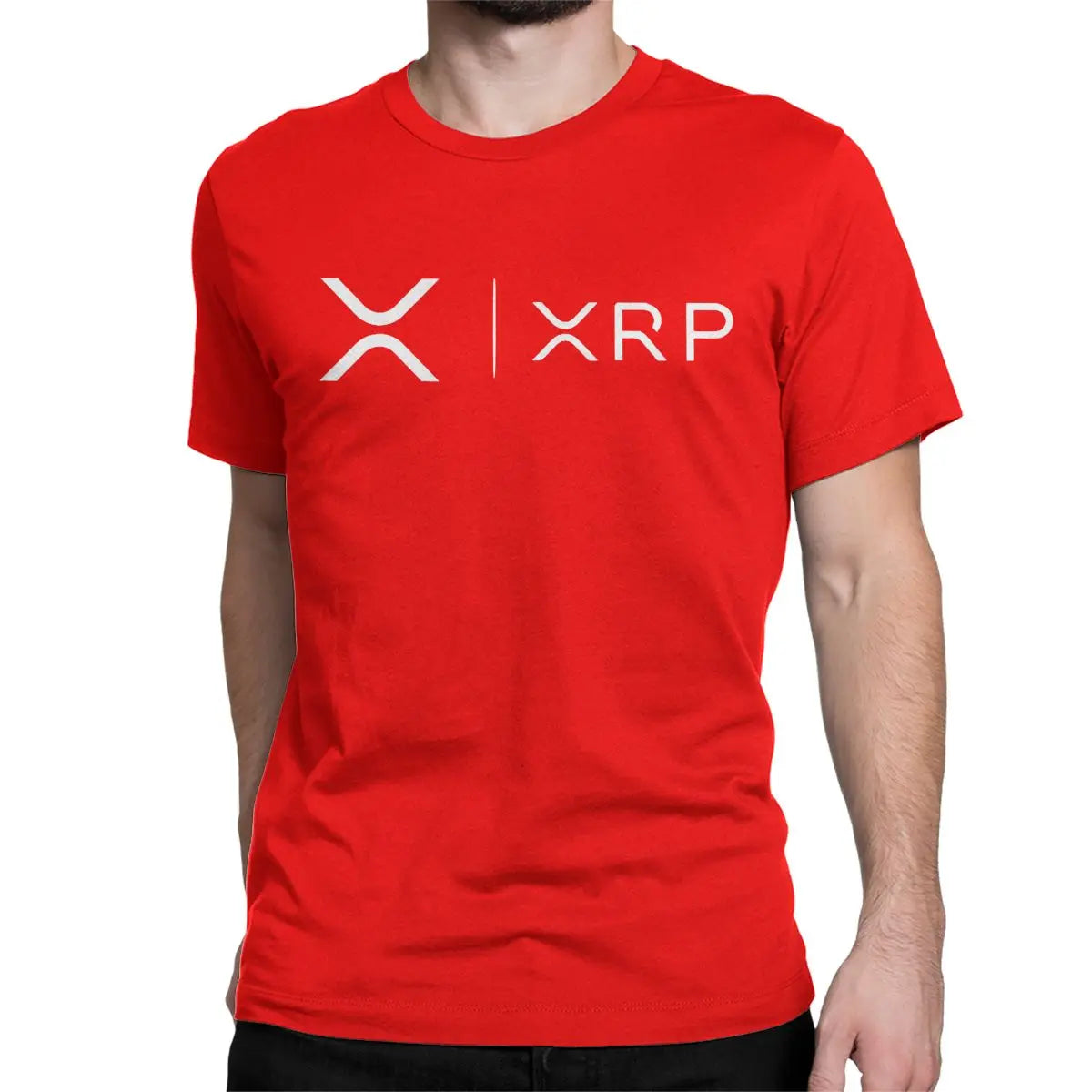 Men's Xrp Ripple Side By Side Bitcoin Crypto T Shirts Cryptocurrency Pure Cotton Clothing Short Sleeve O Neck Tees T-Shirt