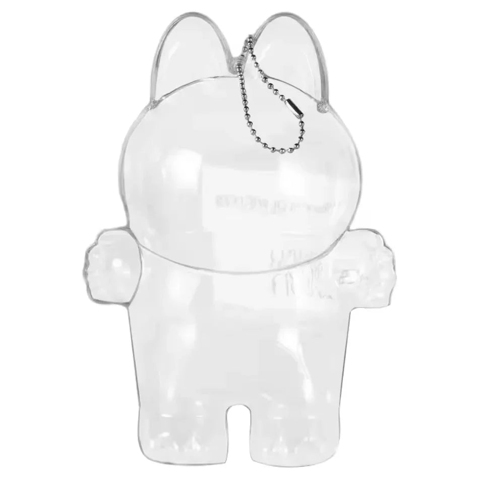 2025 LABUBU Clear Macaron Case Dust Case Popmart Bubble Mart Doll Accessories Elf Doll Cover Storage Box Christmas New Year Gift