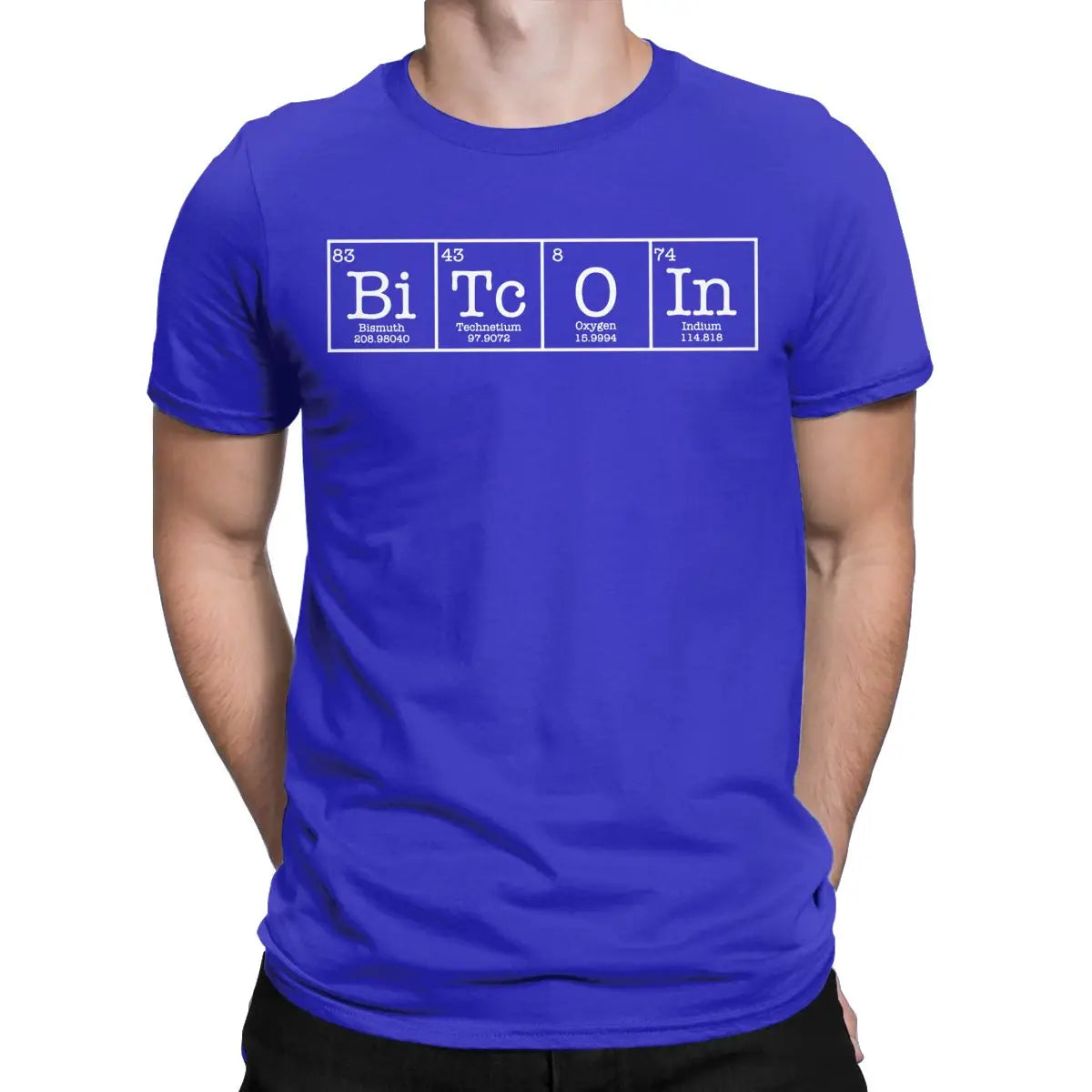 ⚡ Bitcoin Periodic Table Tee – Premium Cotton Crypto T-Shirt for Men | Short Sleeve Round Neck