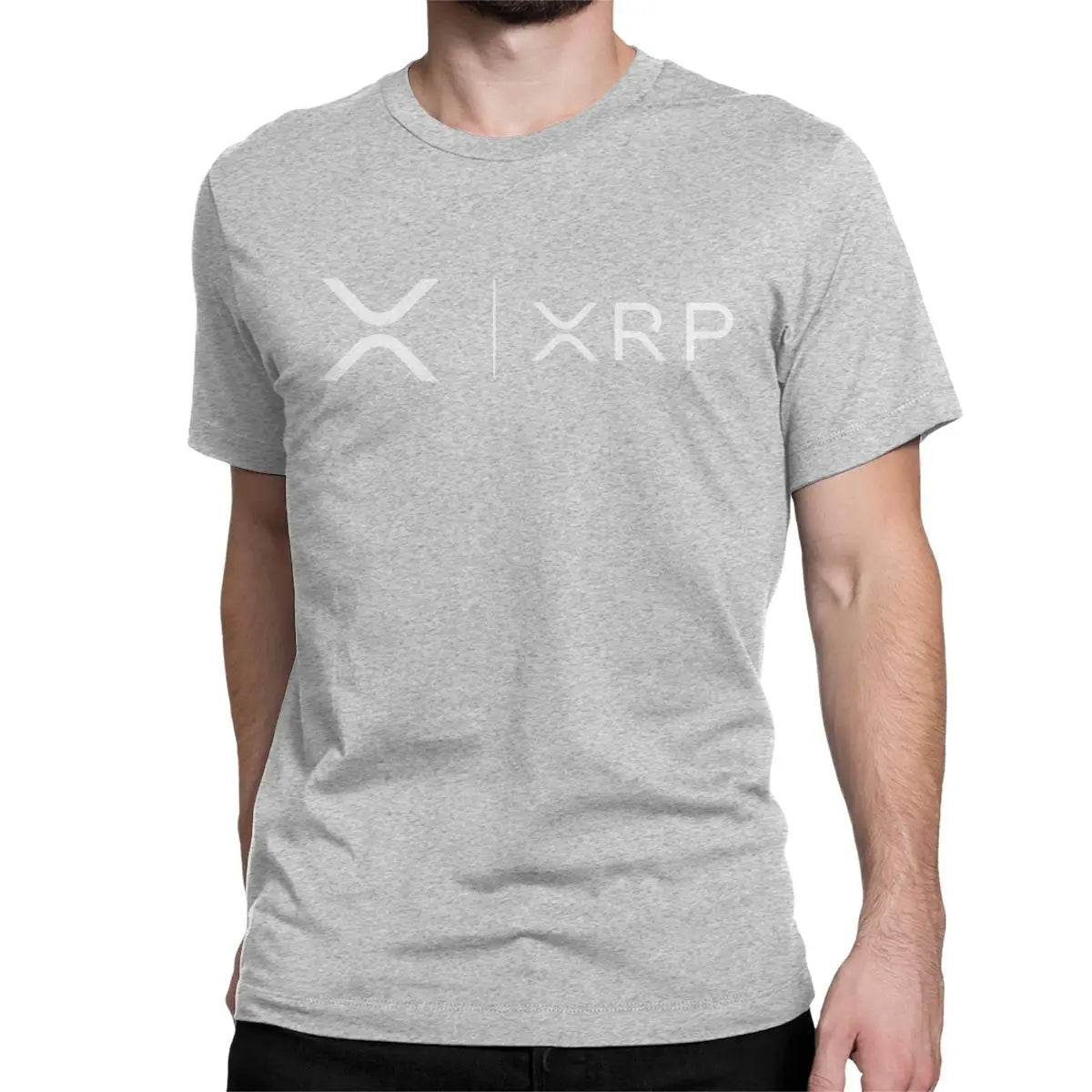 Men's Xrp Ripple Side By Side Bitcoin Crypto T Shirts Cryptocurrency Pure Cotton Clothing Short Sleeve O Neck Tees T-Shirt