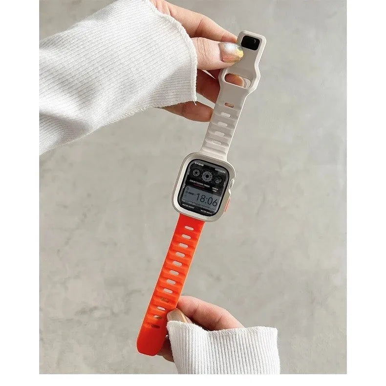 ⌚ Case + Strap Silicone Protective Cover 🔥 For Apple Watch Ultra 2/Ultra/Series 10–2 | Shockproof & Comfortable ⏳