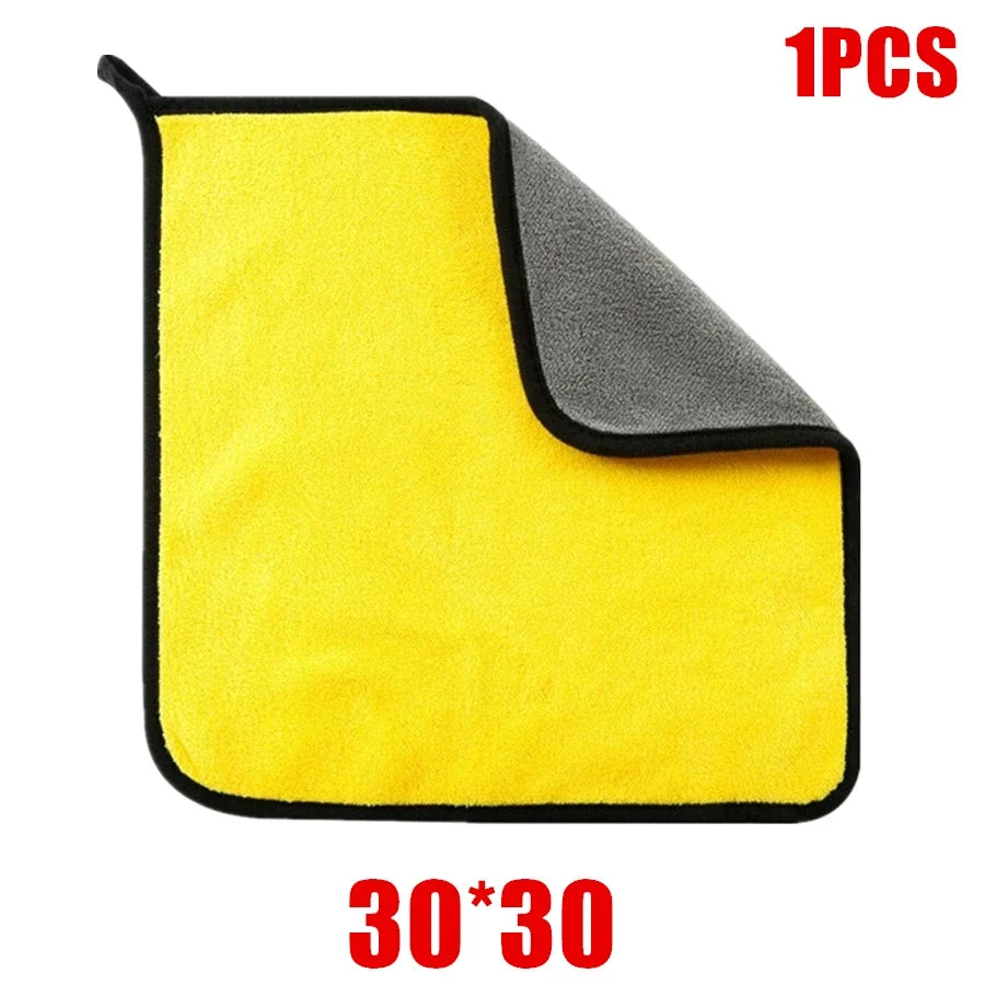 🚗 1/2/6PCS Microfiber Cleaning Towel 🔥 Car Detailing, Drying & Multi-Purpose Cloths | Yellow & Grey ⏳