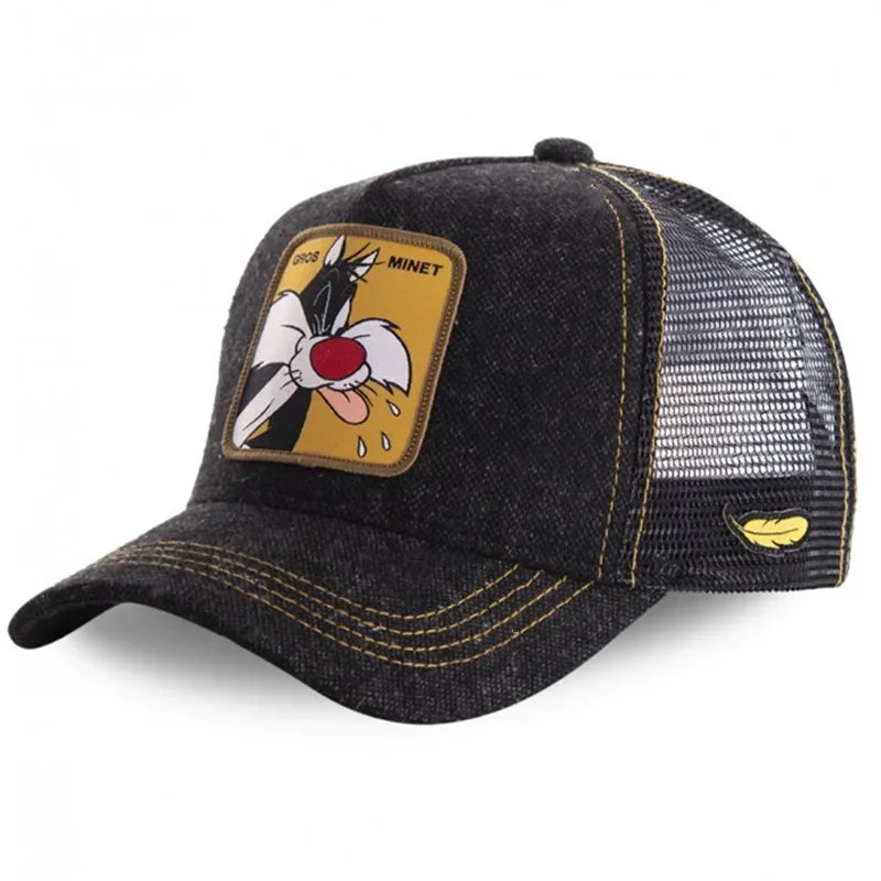 π§’ Anime Cartoon Snapback Cap π₯ Unisex Cotton Mesh Baseball Hat | Hip Hop & Trucker Style β³ overload
