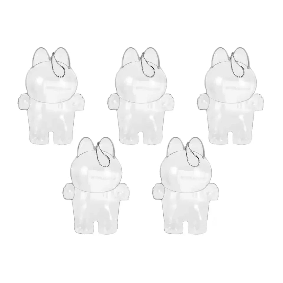 2025 LABUBU Clear Macaron Case Dust Case Popmart Bubble Mart Doll Accessories Elf Doll Cover Storage Box Christmas New Year Gift