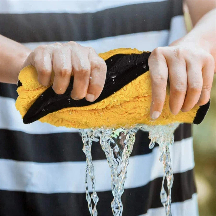 🚗 1/2/6PCS Microfiber Cleaning Towel 🔥 Car Detailing, Drying & Multi-Purpose Cloths | Yellow & Grey ⏳