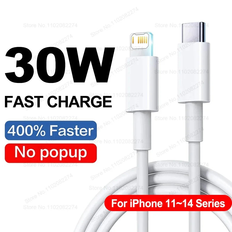 ⚡ PD 30W USB-C Fast Charger Cable 🔥 For iPhone 16–11 Pro Max | Rapid Charging & Durable Braided Design ⏳ Limited Stock!