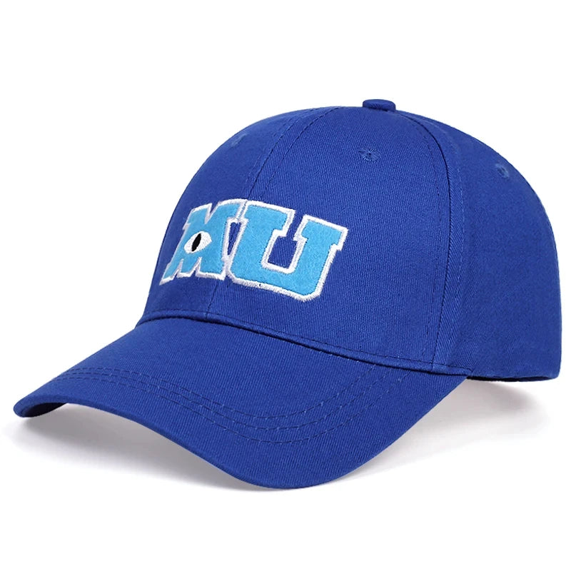 🧢 Comic Baseball Cap 🔥 MU Embroidery Big Eye Monster University Cotton Hat ⏳ Unisex Sun & Trucker Style
