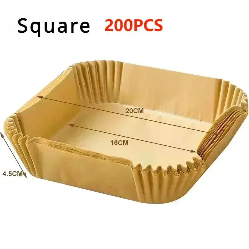 50Pcs Disposable Air Fryer Paper Oil Absorbing And Anti Oil Paper Tray Non Stick Baking Pad Large Toughness Square