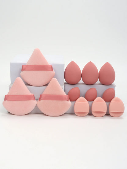 💋 12-Piece All-Purpose Makeup Sponge Set 🔥 Loose Powder Puffs + Air Cushion Puffs + Beauty Eggs ⏳ Professional Blend Kit