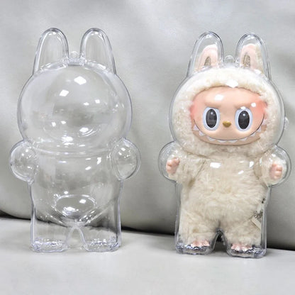 2025 LABUBU Clear Macaron Case Dust Case Popmart Bubble Mart Doll Accessories Elf Doll Cover Storage Box Christmas New Year Gift