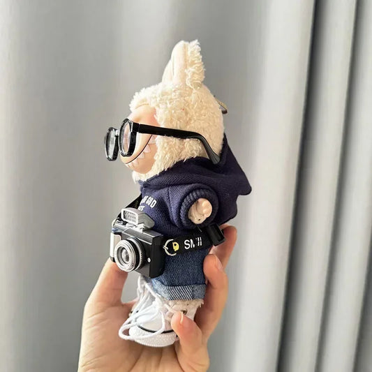17cm Labubu Idol Doll Hoodie Outfit | Cute Mini Plush Clothes – Kpop EXO Inspired Doll Accessories & Gifts