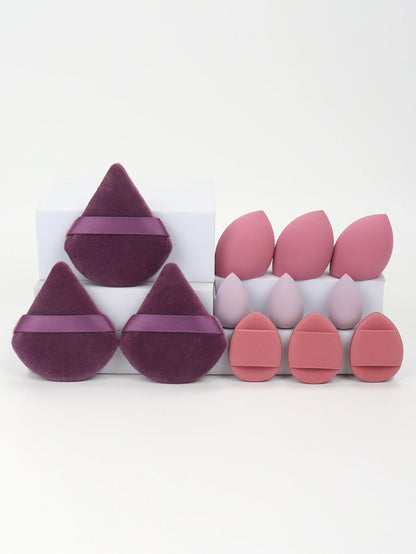 💋 12-Piece All-Purpose Makeup Sponge Set 🔥 Loose Powder Puffs + Air Cushion Puffs + Beauty Eggs ⏳ Professional Blend Kit