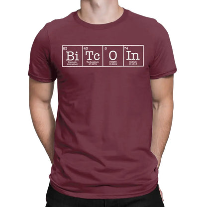 ⚡ Bitcoin Periodic Table Tee – Premium Cotton Crypto T-Shirt for Men | Short Sleeve Round Neck