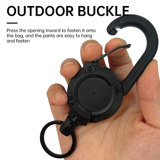 🔒 Retractable Anti-Theft Keychain – Heavy-Duty Metal with Mountaineering Clip