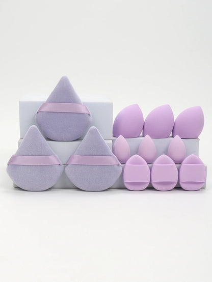 💋 12-Piece All-Purpose Makeup Sponge Set 🔥 Loose Powder Puffs + Air Cushion Puffs + Beauty Eggs ⏳ Professional Blend Kit