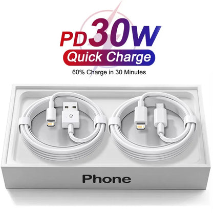 ⚡ PD 30W USB-C Fast Charger Cable 🔥 For iPhone 16–11 Pro Max | Rapid Charging & Durable Braided Design ⏳ Limited Stock!