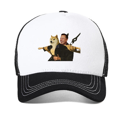 Bitcoin Homme De Marque Baseball cap Fashion Funny Elon Reeve Musk doge cap Summer Mesh breathable trucker hat
