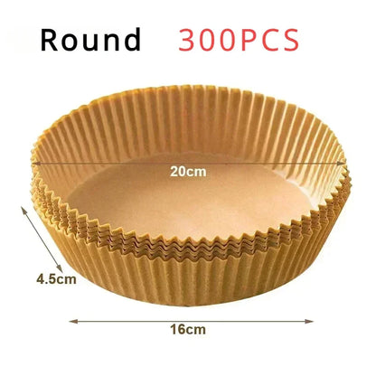 50Pcs Disposable Air Fryer Paper Oil Absorbing And Anti Oil Paper Tray Non Stick Baking Pad Large Toughness Square