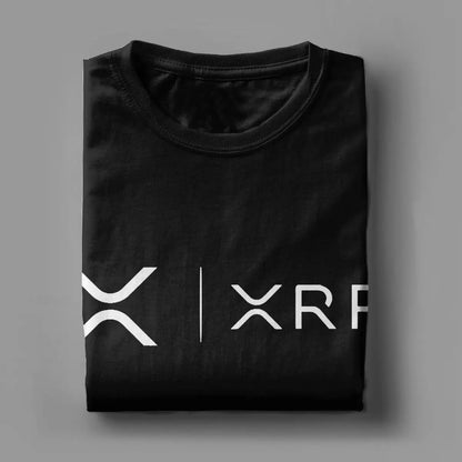 Men's Xrp Ripple Side By Side Bitcoin Crypto T Shirts Cryptocurrency Pure Cotton Clothing Short Sleeve O Neck Tees T-Shirt