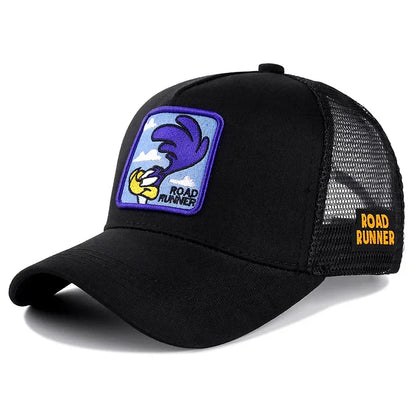 🧢 Anime Cartoon Snapback Cap 🔥 Unisex Cotton Mesh Baseball Hat | Hip Hop & Trucker Style ⏳ overload