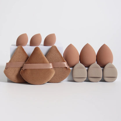 💋 12-Piece All-Purpose Makeup Sponge Set 🔥 Loose Powder Puffs + Air Cushion Puffs + Beauty Eggs ⏳ Professional Blend Kit