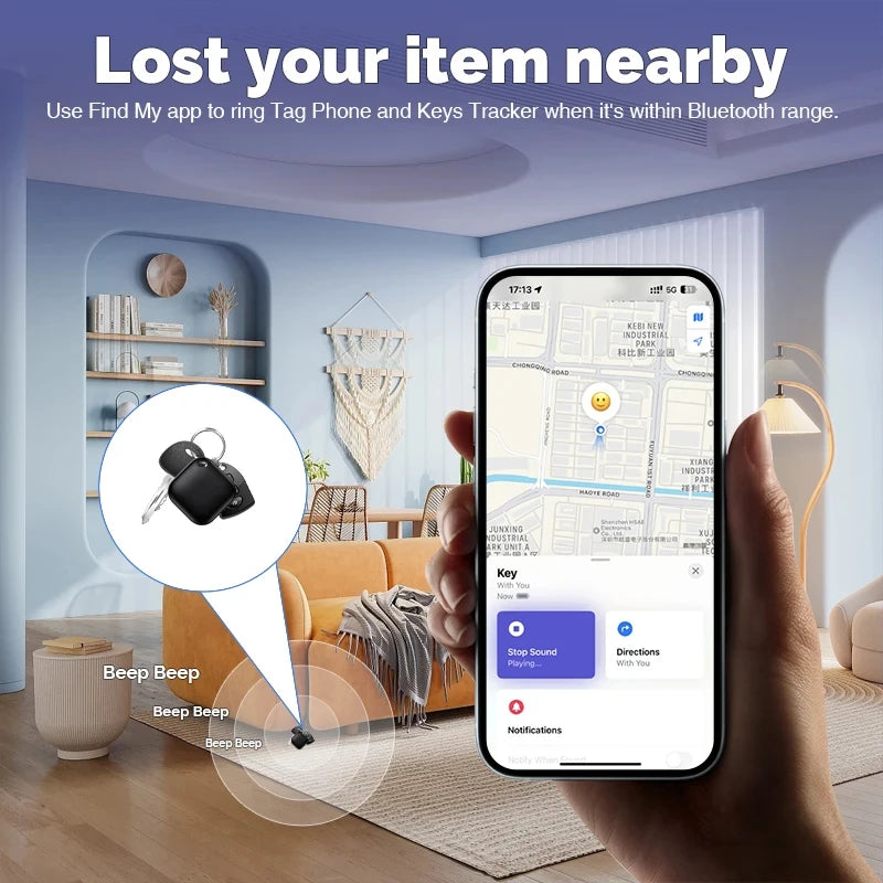 📍 Smart Bluetooth GPS Tracker 🔥 Works with Apple Find My App | MFI Certified Anti-Lost Locator for Keys, Pets & Kids ⏳