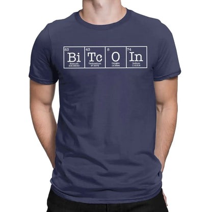 ⚡ Bitcoin Periodic Table Tee – Premium Cotton Crypto T-Shirt for Men | Short Sleeve Round Neck