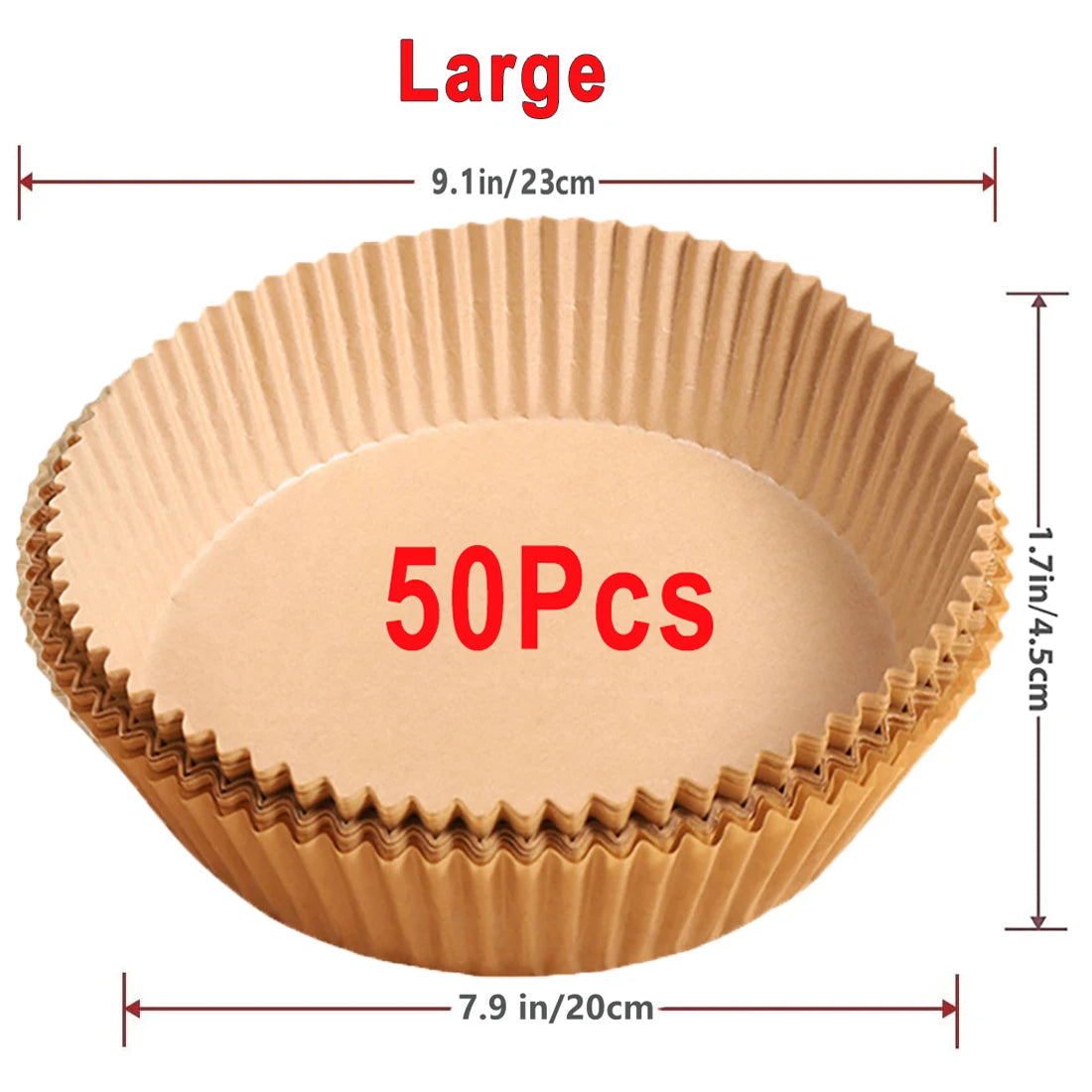 50Pcs Disposable Air Fryer Paper Oil Absorbing And Anti Oil Paper Tray Non Stick Baking Pad Large Toughness Square