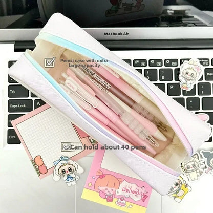Hot Selling Pencil Case Transparent Cartoon Large Capacity Pencil Case Stationery Storage Bag School Supplies Beginner Gift