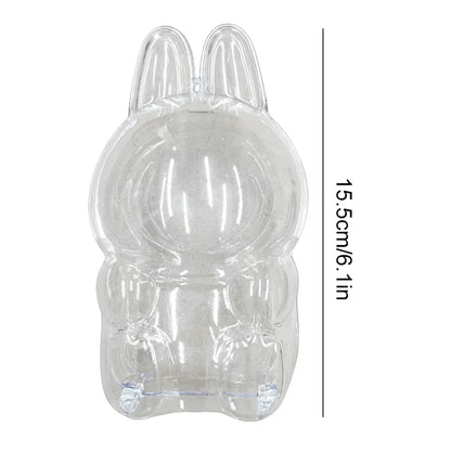 Clear Doll Display Box for Labubu - Dustproof Transparent Storage Case, DIY Collectible Accessories & Party Gift