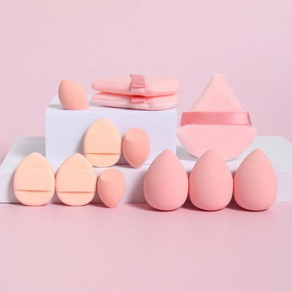💋 12-Piece All-Purpose Makeup Sponge Set 🔥 Loose Powder Puffs + Air Cushion Puffs + Beauty Eggs ⏳ Professional Blend Kit