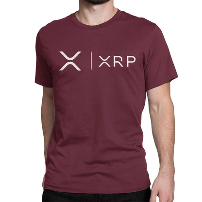 Men's Xrp Ripple Side By Side Bitcoin Crypto T Shirts Cryptocurrency Pure Cotton Clothing Short Sleeve O Neck Tees T-Shirt