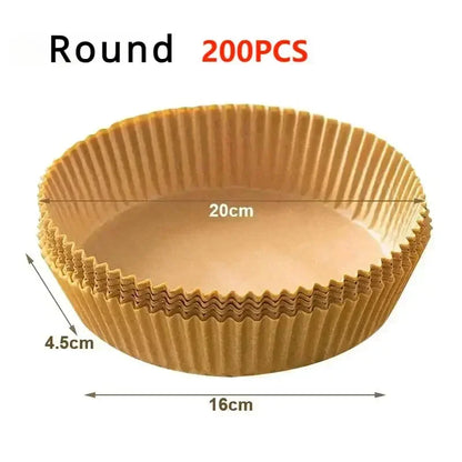 50Pcs Disposable Air Fryer Paper Oil Absorbing And Anti Oil Paper Tray Non Stick Baking Pad Large Toughness Square