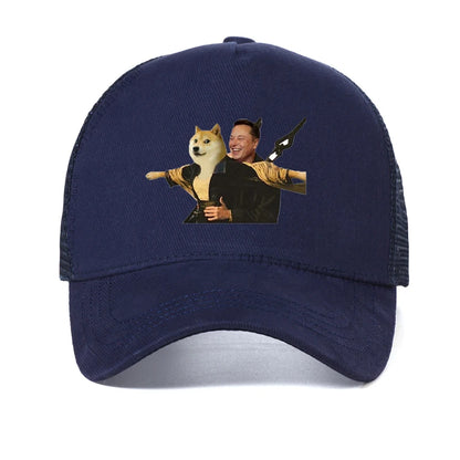 Bitcoin Homme De Marque Baseball cap Fashion Funny Elon Reeve Musk doge cap Summer Mesh breathable trucker hat