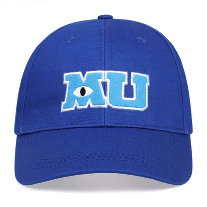 🧢 Comic Baseball Cap 🔥 MU Embroidery Big Eye Monster University Cotton Hat ⏳ Unisex Sun & Trucker Style