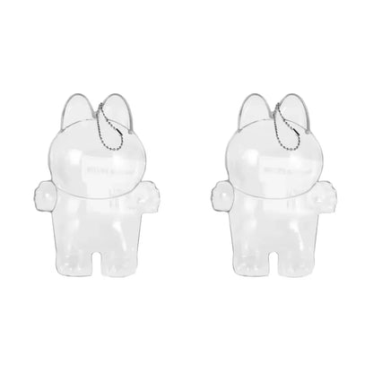 2025 LABUBU Clear Macaron Case Dust Case Popmart Bubble Mart Doll Accessories Elf Doll Cover Storage Box Christmas New Year Gift