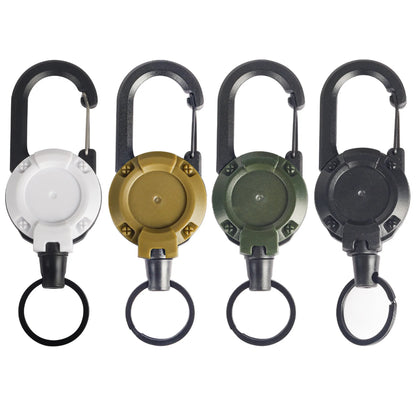 1/2/4pcs Extendable Retractable Holders Keychain Badge Reels Heavy Duty Clip With Carabiner Key Chain For Men Outdoor Bags