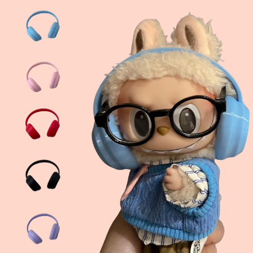 Labubu Accessories：17cm Labubu Fashion Earphone Accessories 10cm Cotton Doll Earphones Macaron Color Doll Earphones