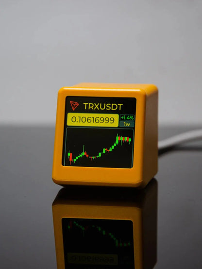 ⏱ Crypto Desk Ticker Gadget 🔥 Real-Time BTC ETH DOGE + Weather & Clock Display ⏳ Live Price Watcher