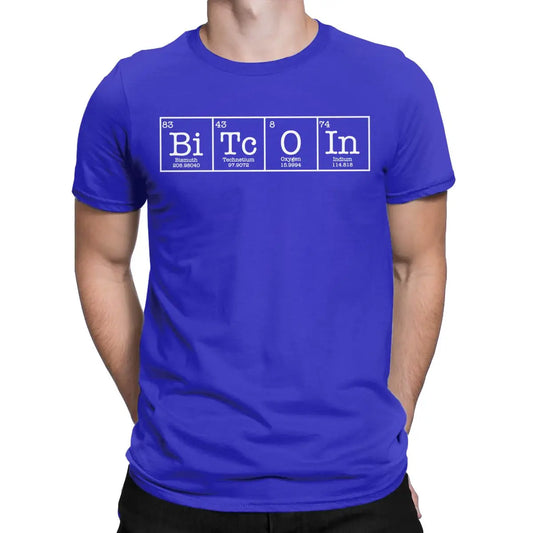 ⚡ Bitcoin Periodic Table Tee – Premium Cotton Crypto T-Shirt for Men | Short Sleeve Round Neck