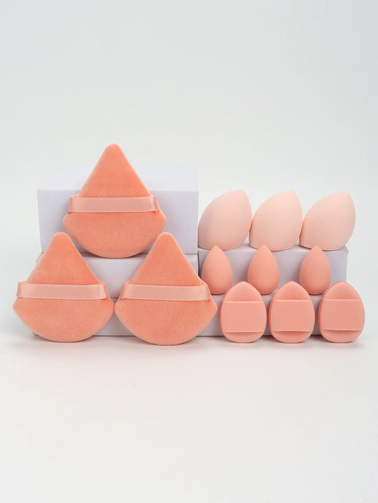 💋 12-Piece All-Purpose Makeup Sponge Set 🔥 Loose Powder Puffs + Air Cushion Puffs + Beauty Eggs ⏳ Professional Blend Kit
